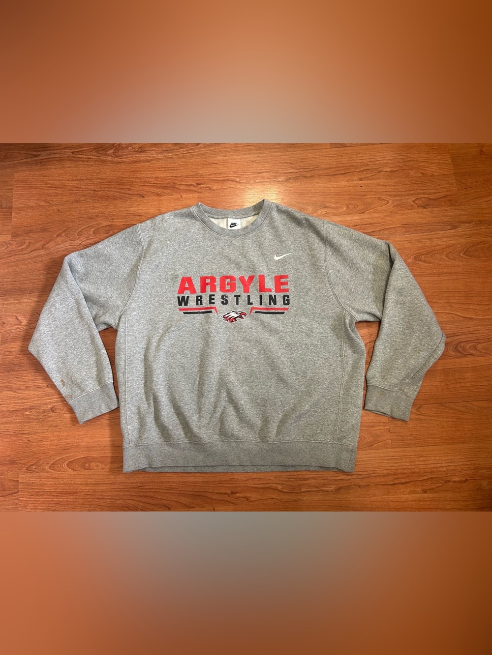 Nike Argyle Eagles Wrestling Crew Neck Sweatshirt Size Large